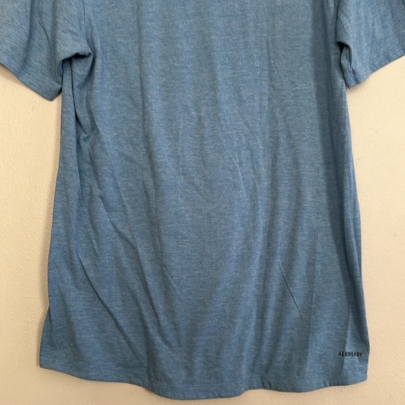 Adidas men blue heather Aeroready graphic tshirt for running, hiking or work out - Picture 8 of 9